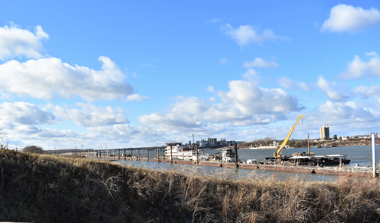 IN THE PHOTO, the Dredge Hurley is now docked at Ensley Engineer Yard after another long but successful season of dredging the Mississippi River. Adrian Pirani, Dredge Hurley master, said the crew successfully removed a little more than 8 million cubic yards of sediment this season. The season was shorter than last year due to the Hurley needing maintenance done, which required the Hurley be placed on a larger dry dock down south for a few months earlier this year. (USACE photos by Jessica Haas)