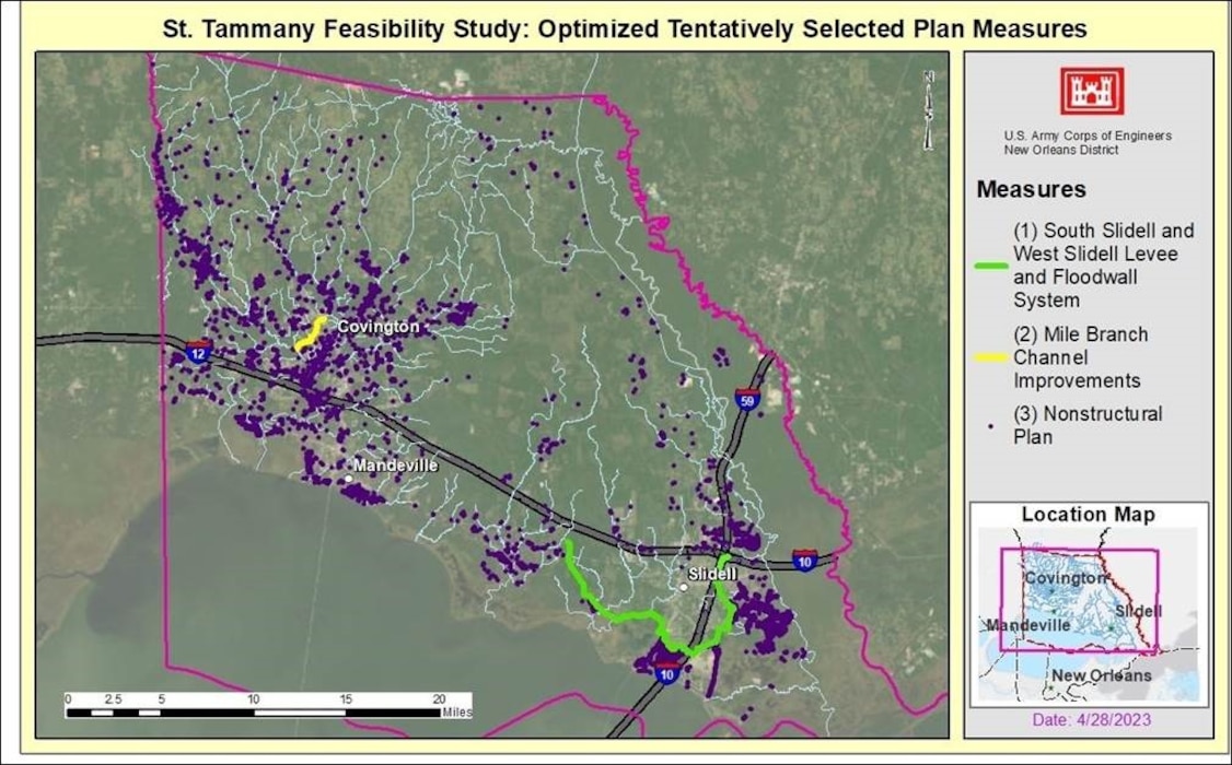 The U.S. Army Corps of Engineers, New Orleans District (CEMVN) has prepared a Revised Draft Integrated Feasibility Report and Environmental Impact Statement (RDIFR-EIS) for the St. Tammany Parish Louisiana, Feasibility Study. Public comment period and public meetings announced.