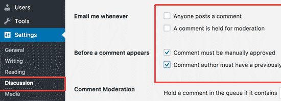 Enable comment moderation