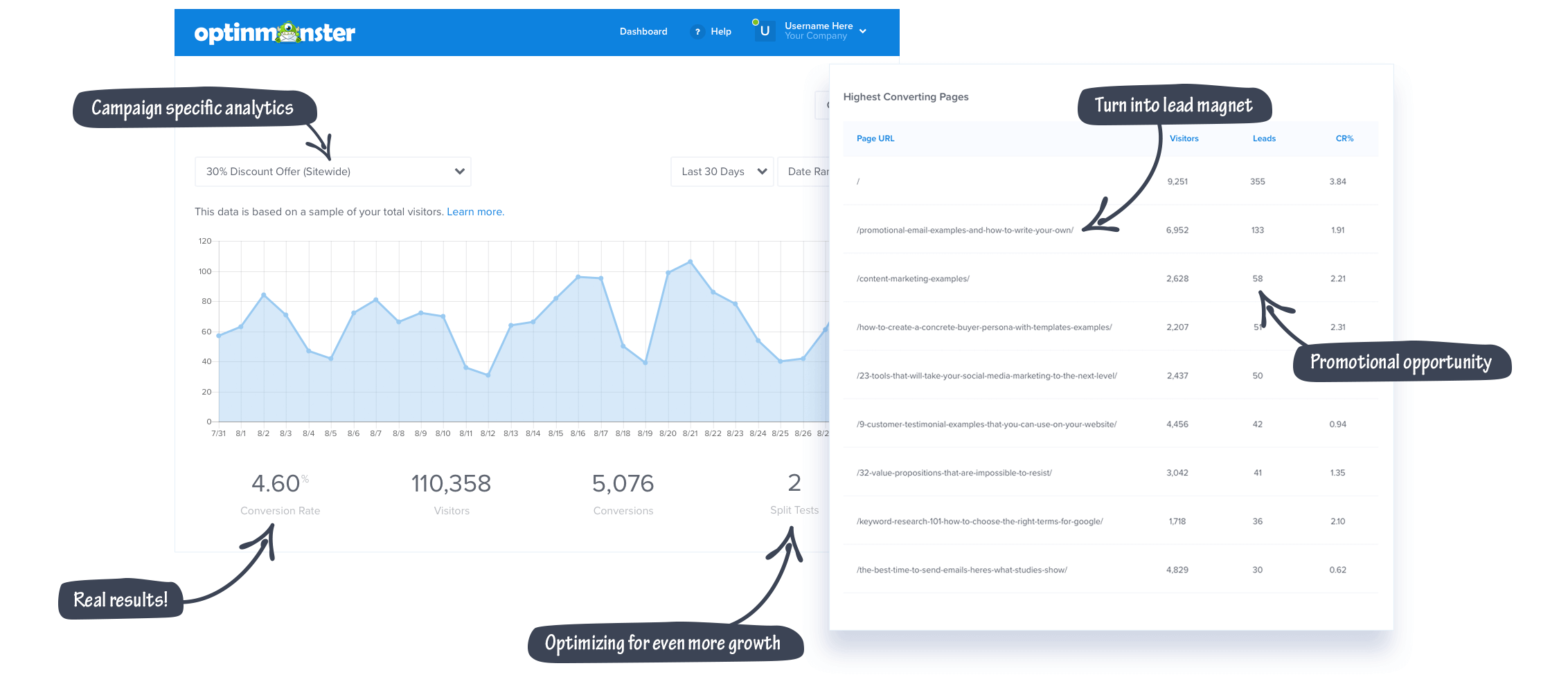 OptinMonster Lead Generation and Conversion Optimization Software - Analytics Suite