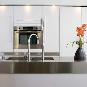 stainless steel kitchen countertop in modern kitchen