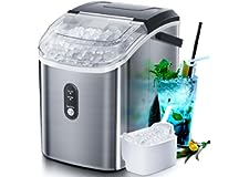 Nugget Countertop Ice Maker with Soft Chewable Ice, 34Lbs/24H, Pebble Portable Ice Machine with Ice Scoop, Self-Cleaning, One