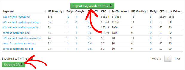 seobook export to csv