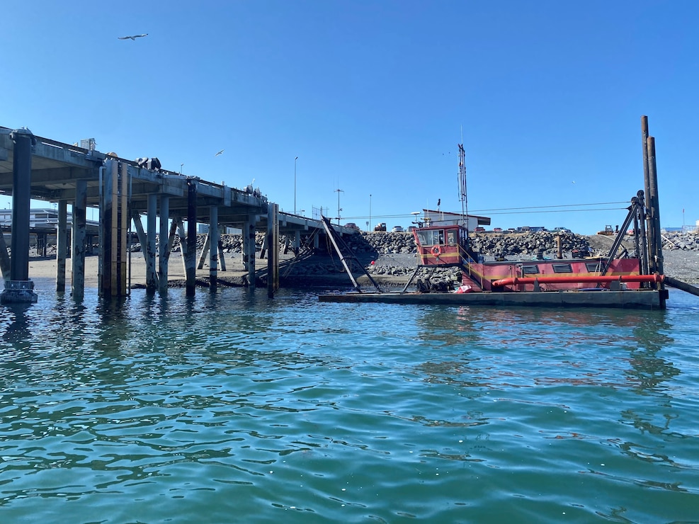 Alaska District completed maintenance dredging in Homer  in the U.S. Coast Guard berth of the harbor.