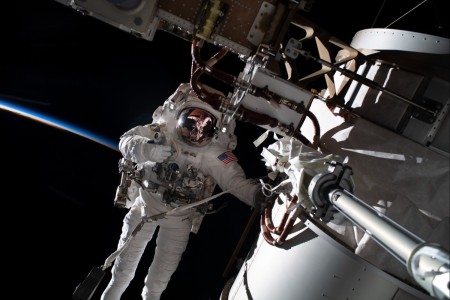 Army Astronaut Lt. Col. (Dr.) Frank Rubio completes a spacewalk tethered to the International Space Station’s starboard truss structure, Nov. 15, 2022.