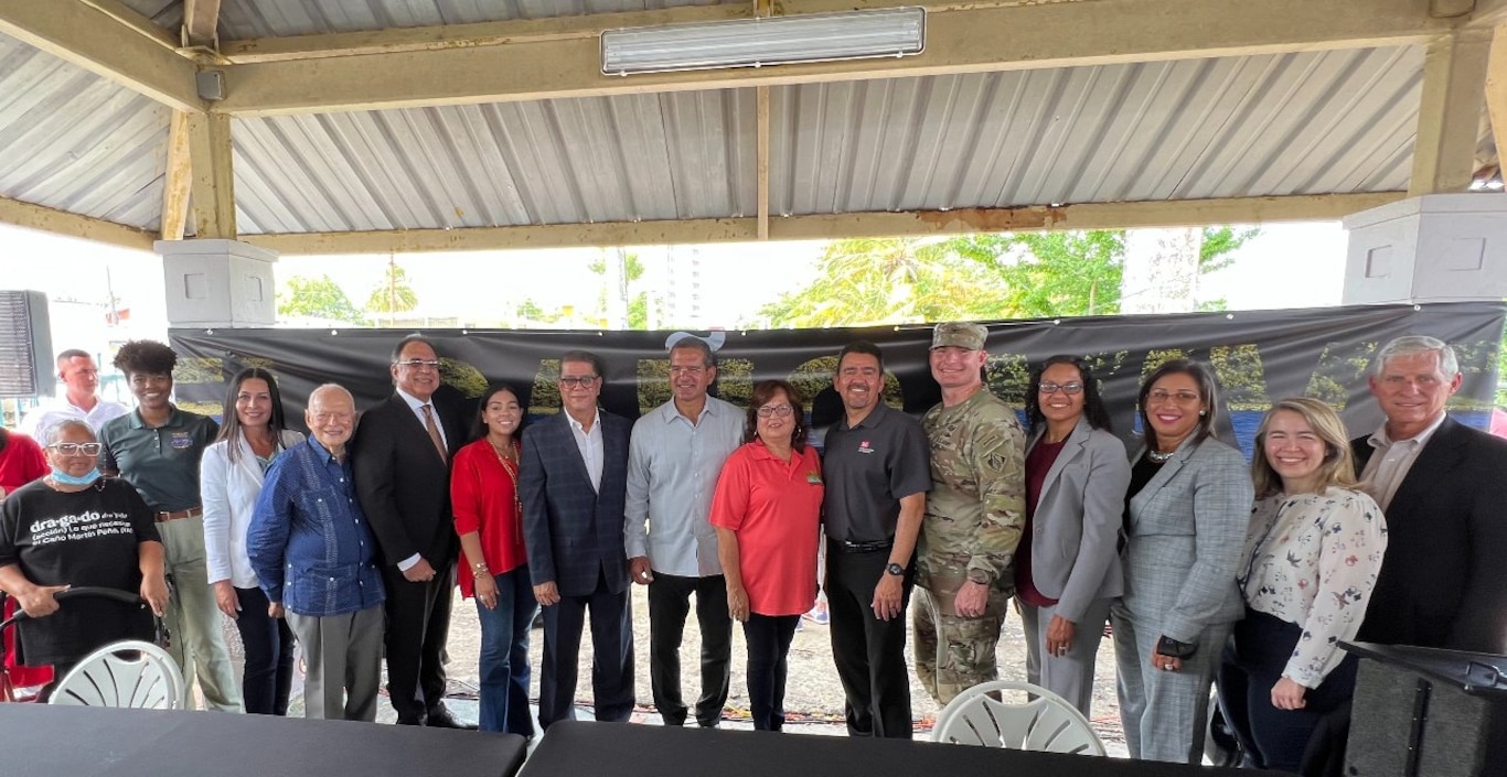 The U.S. Army Corps of Engineers Jacksonville District hosted a Ceremonial Signing for the Project Partnership Agreement (PPA) and Memorandum of Agreement (MOA) to start construction of the Caño Martín Peña Ecosystem Restoration Project today at the Area Recreativa Jose Pepe Diaz (Pepe Díaz Trail Park), San Juan, Puerto Rico.