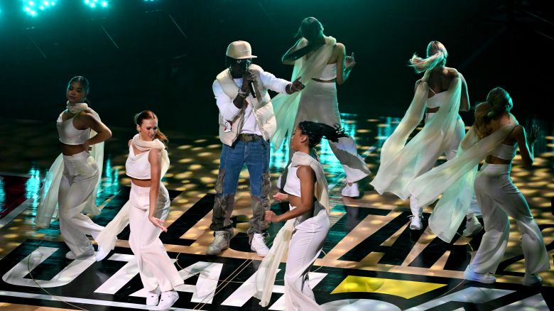 SALT LAKE CITY, UTAH - FEBRUARY 19: Musician Rema performs during halftime at the 2023 NBA All Star Game between Team Giannis and Team LeBron at Vivint Arena on February 19, 2023 in Salt Lake City, Utah. NOTE TO USER: User expressly acknowledges and agrees that, by downloading and or using this photograph, User is consenting to the terms and conditions of the Getty Images License Agreement. (Photo by Alex Goodlett/Getty Images)