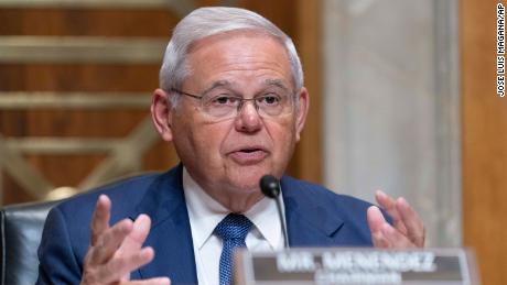 FILE - Sen. Bob Menendez, D-N.J., chair of the Senate Foreign Relations Committee speaks during Senate Foreign Relations Committee hearing on the budget request for the State Department for fiscal year 2024, on Capitol Hill, March 22, 2023, in Washington. Rep. Andy Kim of New Jersey announced on Saturday that he will run against Sen. Robert Menendez in the state&#39;s Democratic primary for Senate next year, saying he feels compelled to run against the three-term senator after he and his wife were indicted on sweeping corruption charges. (AP Photo/Jose Luis Magana, File)