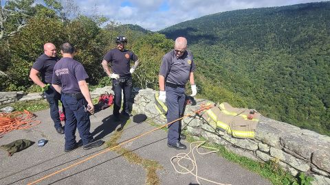 Reems Creek Firefighters responded to a fatal fall from a cliff on the Blue Ridge Parkway. At 12pm dispatch notified crews that a hiker had taken a fall near Glass Mine Falls. Crews were able to rappel over 100 feet down and locate the hiker, who had succumbed to their injuries. Reems Creek, Blue Ridge Parkway,Mt Mitchell State Park, Reynolds Rescue and Mama 2 all responded to the scene.