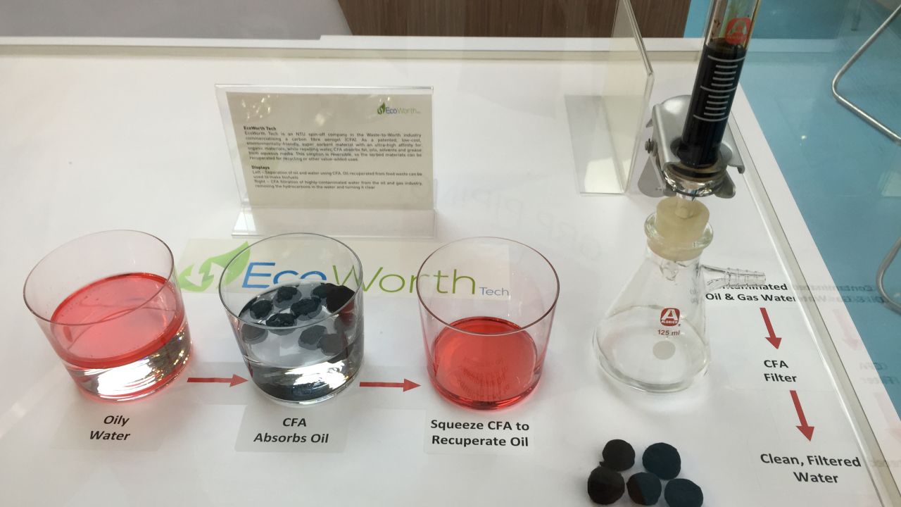 EcoWorth Tech says carbon-fiber aerogel can remove 190 times its weight in waste, contaminants and microplastics. 