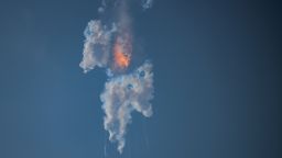 TOPSHOT - The SpaceX Starship explodes after launch for a flight test from Starbase in Boca Chica, Texas, on April 20, 2023. - The rocket successfully blasted off at 8:33 am Central Time (1333 GMT). The Starship capsule had been scheduled to separate from the first-stage rocket booster three minutes into the flight but separation failed to occur and the rocket blew up. (Photo by Patrick T. Fallon / AFP) (Photo by PATRICK T. FALLON/AFP via Getty Images)