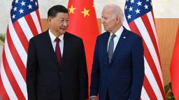 US President Joe Biden (R) and China's President Xi Jinping (L) meet on the sidelines of the G20 Summit in Nusa Dua on the Indonesian resort island of Bali on November 14, 2022. (Photo by SAUL LOEB / AFP) (Photo by SAUL LOEB/AFP via Getty Images)