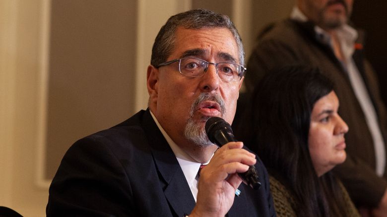 Guatemalan President-elect Bernardo Arévalo de León speaks at a press conference after winning the presidential runoff with 60.91 percent of the vote, on August 28, 2023.