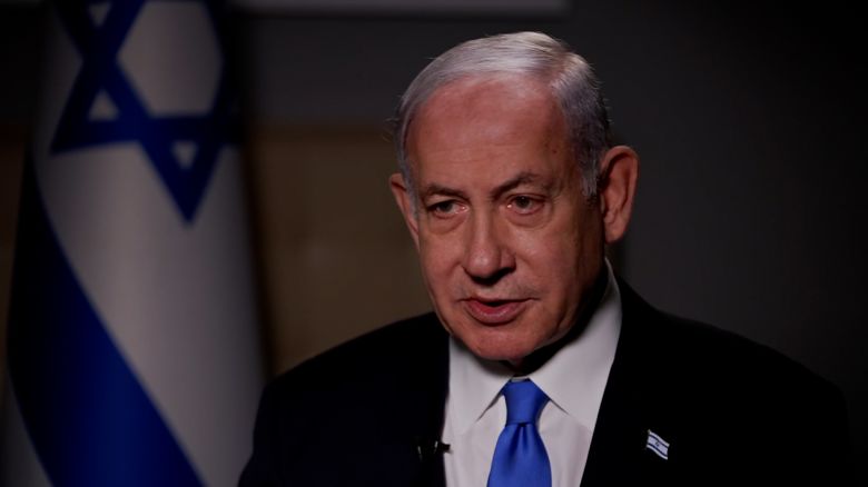 Israel Prime Minister Benjamin Netanyahu during an interview with CNN's Kaitlan Collins.