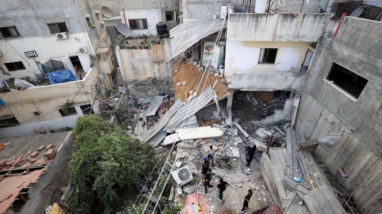 A view of damaged buildings after an IDF raid on the Nur Shams Refugee Camp near Tulkarem, West Bank on September 24.