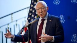 March 10, 2023, Mexico City, Mexico: US Ambassador to Mexico, Ken Salazar, speaks during a briefing conference offered to media at the US embassy. (Photo credit should read Julian Lopez/ Eyepix Group/Future Publishing via Getty Images)