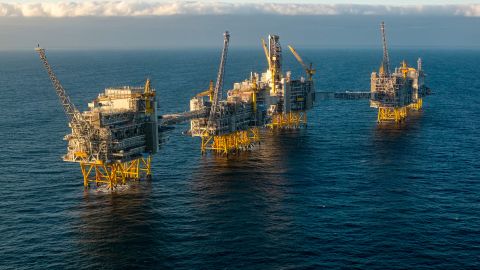 The Equinor ASA offshore oil drilling platform on Johan Sverdrup oil field in the North Sea, Norway, on Monday, Feb. 13, 2023. Equinor, Norway's biggest oil and gas producer, said the second phase of its giant Johan Sverdrup field in the North Sea is now on stream. Photographer: Carina Johansen/Bloomberg