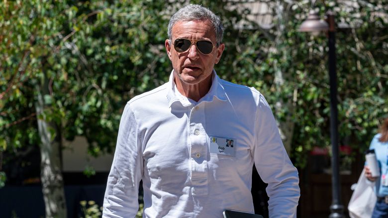Bob Iger, chief executive officer of Walt Disney Co., walks to lunch during the Allen & Co. Media and Technology Conference in Sun Valley, Idaho, US, on Wednesday, July 12, 2023. 