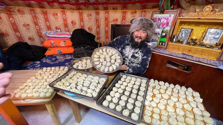 <strong>Buuz: </strong>The bigger, meatier and oilier cousin of Chinese steamed dumplings, buuz are often made with minced lamb and beef that is mixed with salt. 