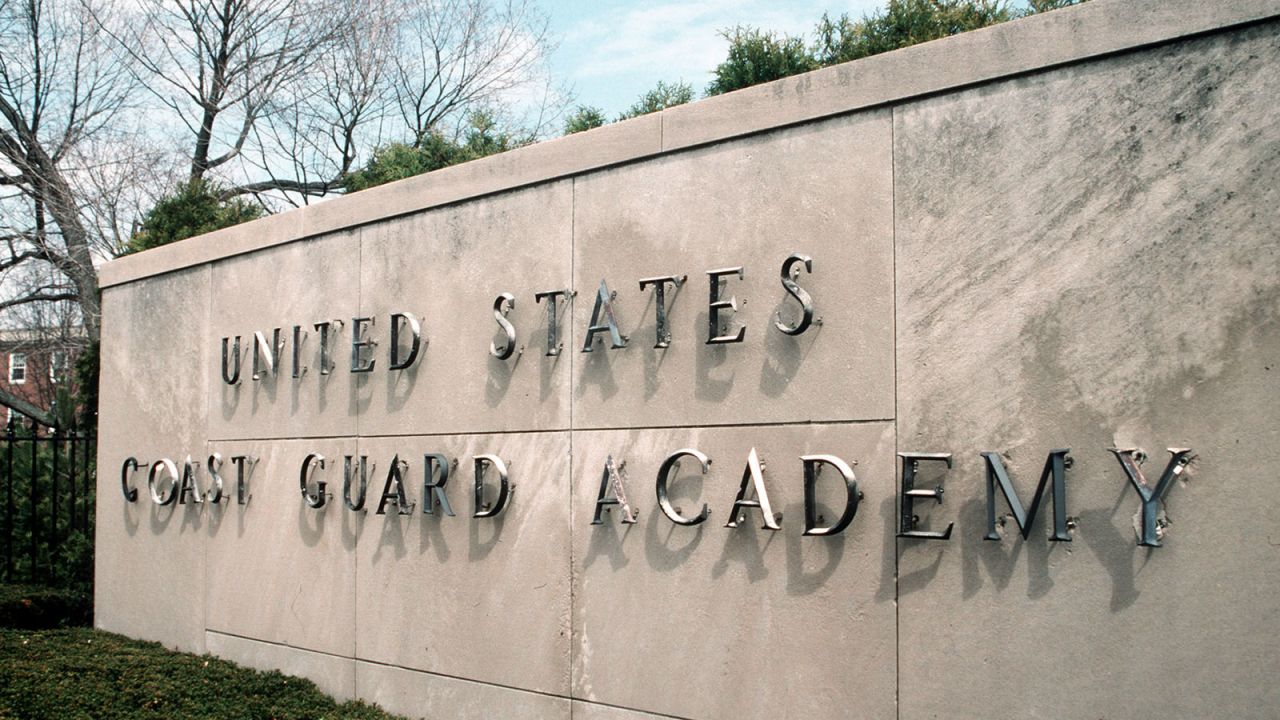 New London, Conn.(Apr. 10)--Sign on wall U.S. Coast Guard Academy facing Route 1 (Mohegan Ave.)  USCG photo by SANTOS, DAVID M. PA1