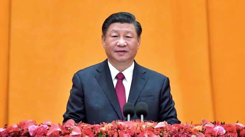 Chinese President Xi Jinping, also general secretary of the Communist Party of China CPC Central Committee and chairman of the Central Military Commission, delivers a speech at a Spring Festival reception at the Great Hall of the People in Beijing, capital of China, Jan. 20, 2023. The CPC Central Committee and the State Council held the reception Friday in Beijing. (Photo by Li Tao/Xinhua via Getty Images)