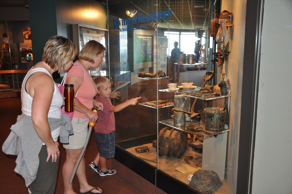 Exhibits at the Lake Superior Maritime Visitor Center