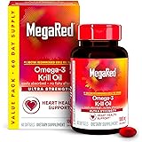 MegaRed #1 Doctor Recommended Krill Oil Brand - 1000mg Omega 3 Supplement with EPA, DHA, Astaxanthin & Phospholipids, Support