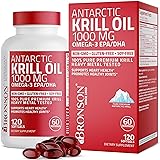 Bronson Antarctic Krill Oil 1000 mg with Omega-3s EPA, DHA, Astaxanthin and Phospholipids 120 Softgels