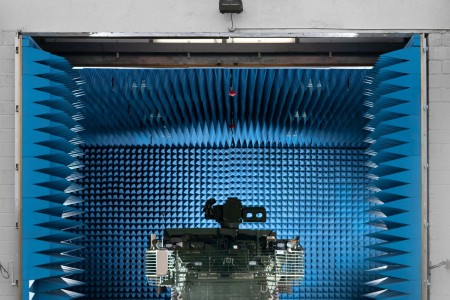 Electromagnetic Environmental Effects (E3) Dynamometer, pictured here, is capable of open-air and simulated testing as well as integration within the multi-domain test environment.