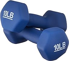 Amazon Basics Easy Grip Workout Dumbbell, Neoprene Coated, Various Sets and Weights available