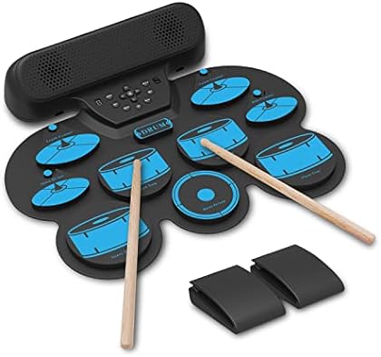 Electronic Drum Set Kids Electric Drum Kit 9 Thickened Pad Roll Up Beginner Practice Pad, USB MIDI Connectivity, Drum Stic...