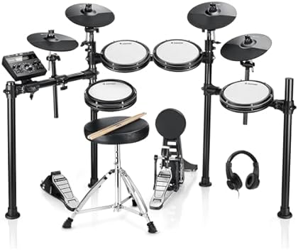 Donner DED-200 Electronic Drum Set, Electric Drum Kit with Quiet Mesh Drum Pads, 2 Cymbals w/Choke, 31 Kits and 450+ Sound...