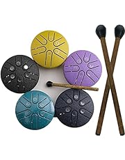 2024 New Buddha Stones Mini Steel Tongue Drum 3 Inch Sound Healing Drum Kit,Mini Handpan Drum,Mini Steel Drum (Blue)