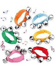 POPLAY 6 PCS Percussion Instruments, Wrist Bells Jingle Bells Musical Rhythm Toys