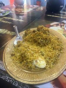 Chicken Biryani with boiled egg.