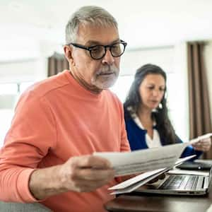 Couple working on personal finances 