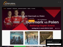 Ballerupsuperarena.dk er lavet med fokus på arenaens mange anvendelsesmuligheder, og kommende arrangementer vises via slider på forsiden.