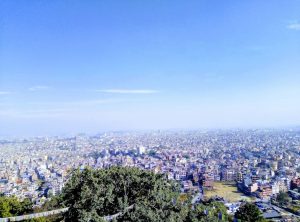 A scenic perspective of the capital city in Nepal.