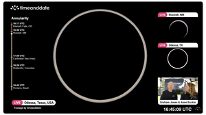 Print screen from the live stream of solar annular eclipse.