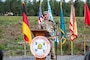 7th Army Training Command Commanding General Brig. Gen. Steven Carpenter speaks during the groundbreaking for the Operational Readiness Training Complex at Grafenwoehr Training Area in Germany August 4, 2023. The groundbreaking celebrated the first major steps in construction for the ORTC project which will be built over several years and include all the facilities needed for an entire brigade set of troops and equipment to train and operate on a rotational basis. (U.S. Army photo by Alfredo Barraza)