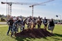 Project partners and members of the local community celebrate construction of the new Spangdahlem Elementary School being constructed during a groundbreaking ceremony at Spangdahlem Air Base October 11, 2023. (U.S. Army photo by Chris Gardner)