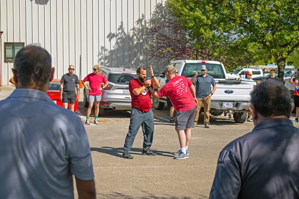 people practicing self defense tactics