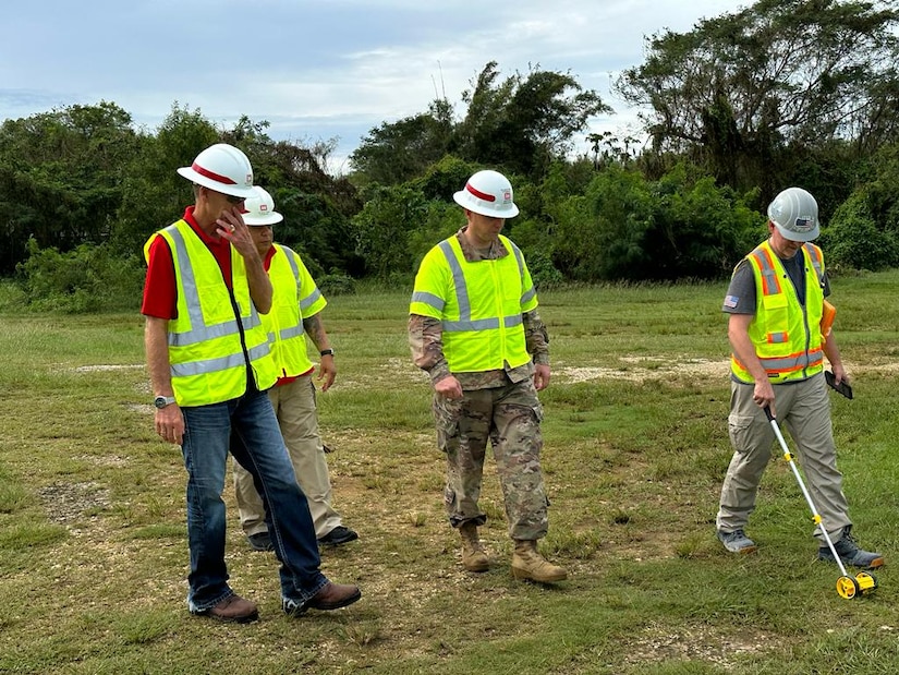 A Soldier of the 249th Engineer Battalion connects a generator at a site during a mission in Saipan. The U.S. Army Corps of Engineers, Savannah District, Emergency Power Planning and Response Team works closely with the 249th Engineer Battalion, providing technical expertise and conducting assessments during each mission.