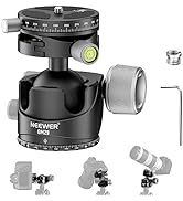 NEEWER Low Profile Ball Head, Heavy Duty Low Center of Gravity Tripod Head with Damping, Dual 360...