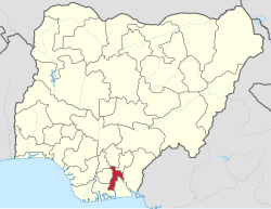 Location of Abia State in Nigeria