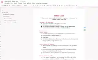 Rose Tint! Google Docs