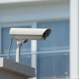 A wired security camera