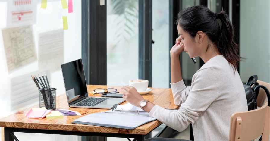 business owner working at her desk