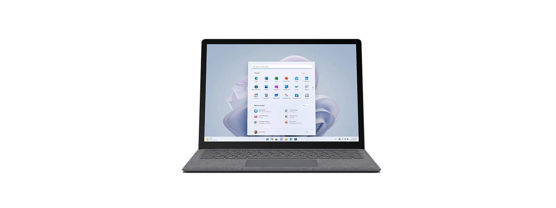 Surface Laptop 5를 여러 각도에서 360도로 본 모습