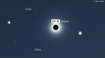 A view from our Night Sky Map of totality over the US city of Dallas at 13:42 (local time) on April 8, 2024.